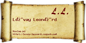 Lévay Leonárd névjegykártya