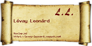 Lévay Leonárd névjegykártya