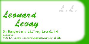 leonard levay business card